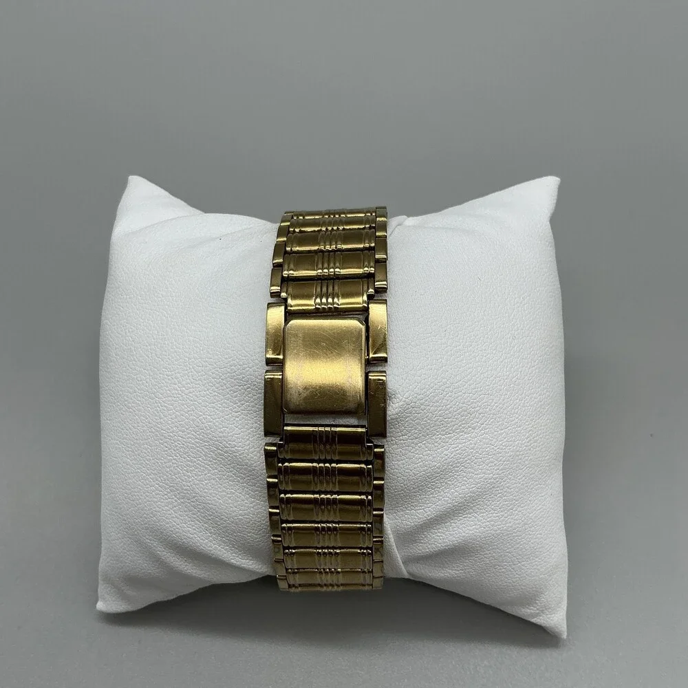 Vintage Citizen Mens Watch 25mm Black Dial Gold Tone 1022-H14231 New Battery 8